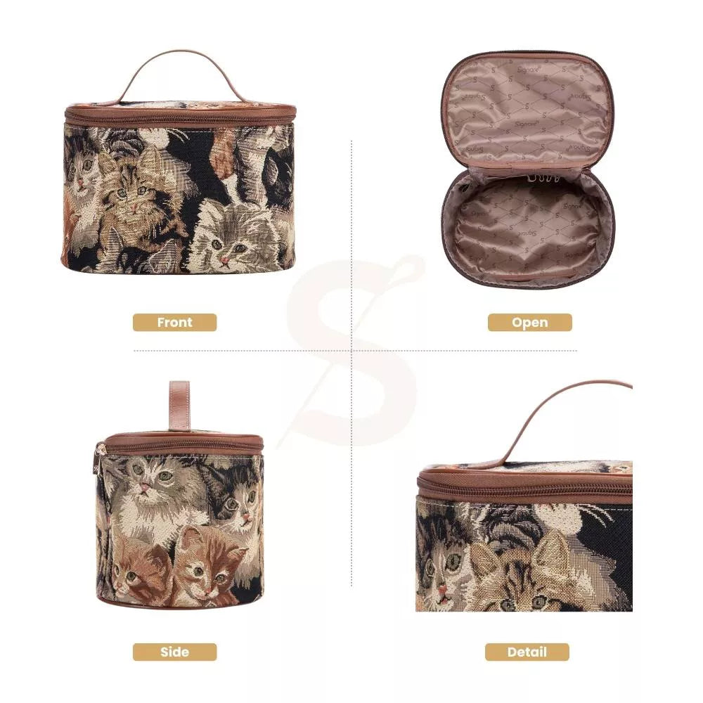 Patterned Woven Toiletry Vanity Cosmetic Bag