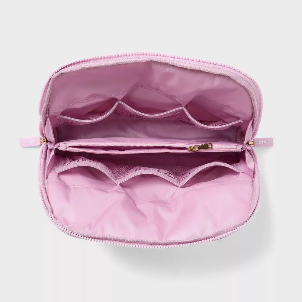 Foldover Quilted Cosmetic Makeup Bag