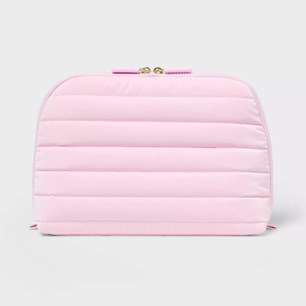 Foldover Quilted Cosmetic Makeup Bag