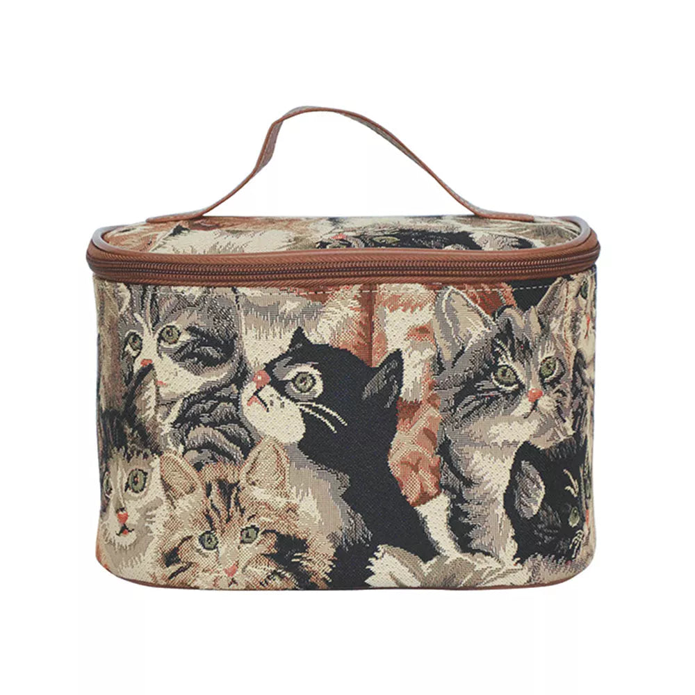 Patterned Woven Toiletry Vanity Cosmetic Bag