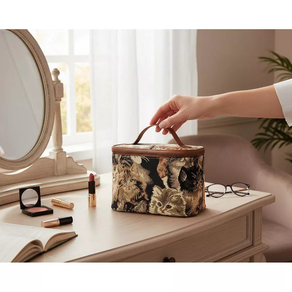 Patterned Woven Toiletry Vanity Cosmetic Bag